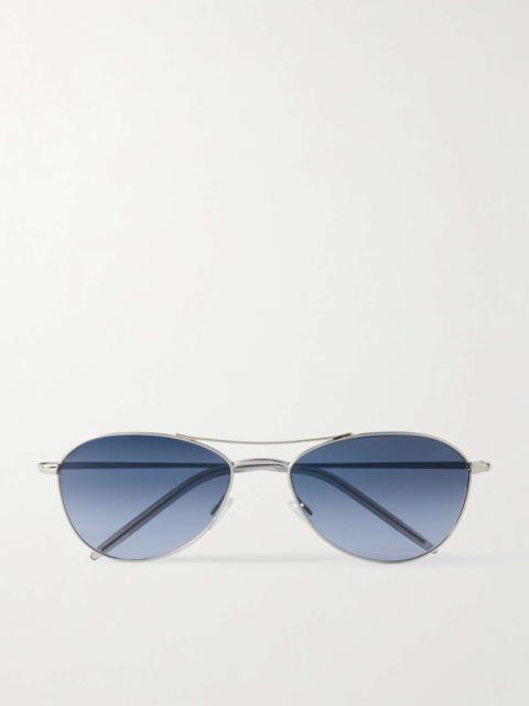 Aero II aviator-style silver-tone sunglasses Silver