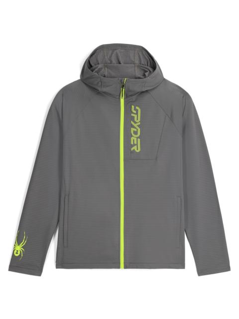 SPYDER Mens Gridweb Fleece Hoodie - Storm