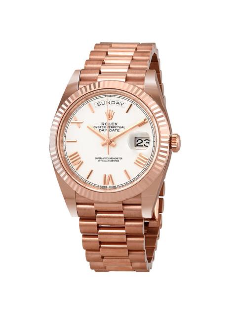ROLEX Rolex Day- Date White Dial Automatic Men's 18kt Everose Gold President Watch 228235WRP