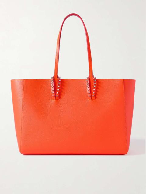 Cabata small spiked textured-leather tote Orange