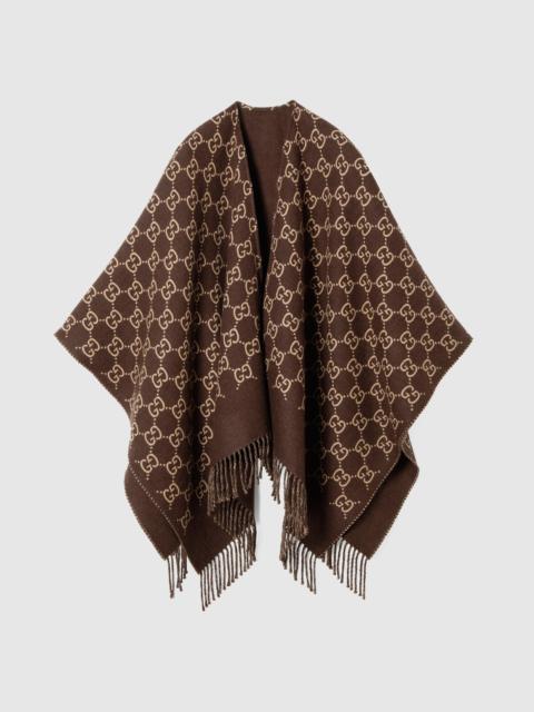 GUCCI GG wool jacquard cape