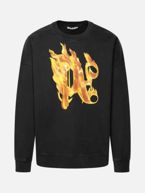 Palm Angels 'BURNING' BLACK COTTON SWEATSHIRT