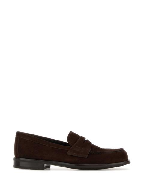 Prada Prada Men Dark Brown Suede Loafers