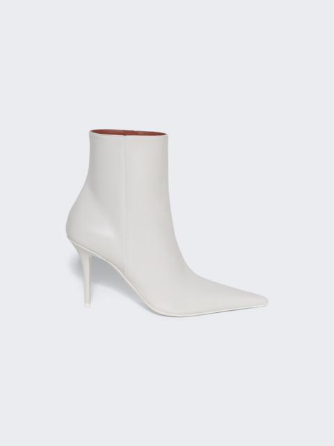 Amina Muaddi Barbara Bootie White Nappa Leather