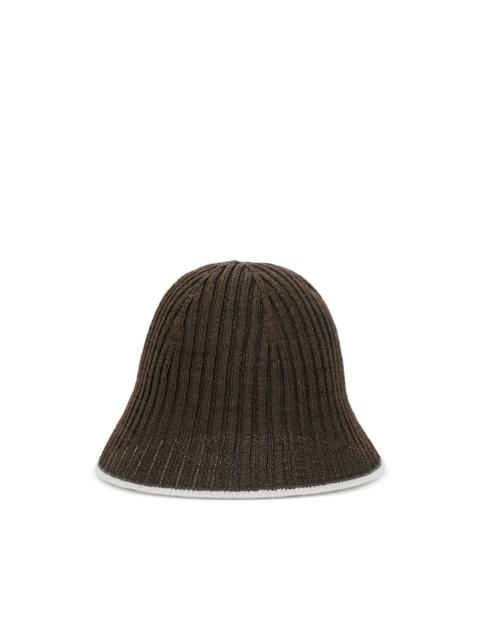 ribbed-knit bucket hat