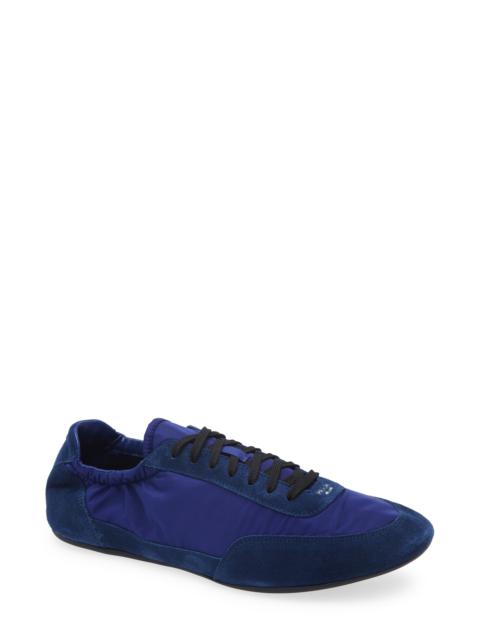 Prada Prada Collapse Mixed Media Low Top Sneaker in Bluette at Nordstrom
