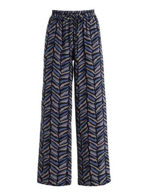 MATTEAU Silk Drawstring Trousers blue