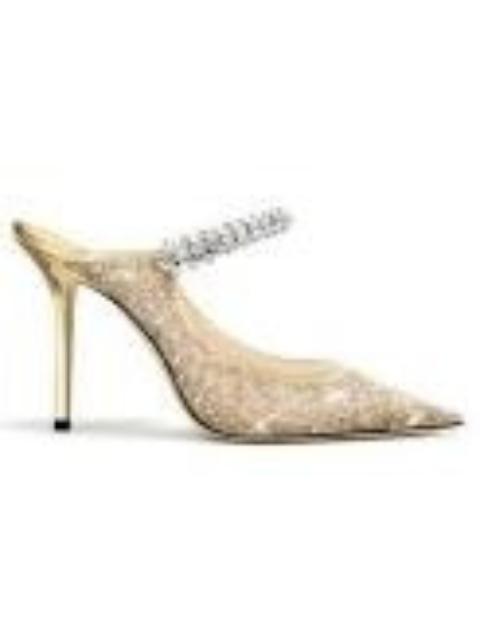 JIMMY CHOO Jimmy Choo Bing 100 Coarse Glitter Mules, Brand Size 34.5 ( US Size 4.5 )