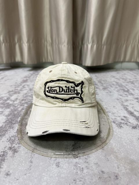 Other Designers Vintage Von Dutch DistressedDesign CreamWhite Adjustable Cap