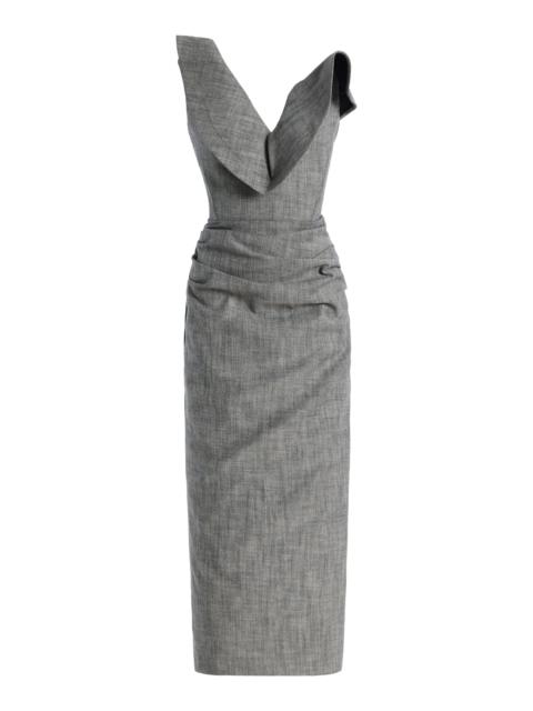MATICEVSKI Exclusive Requiem Strapless Midi Dress grey