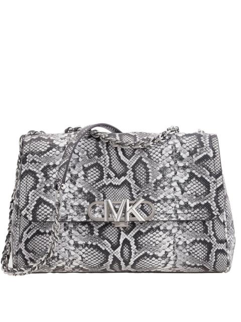 Other Designers Michael Kors Parker Snake Embossed Leather Shoulder Bag