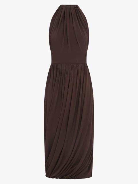 Alaïa BODICE SLEEVELESS TWIST DRESS | DARK BROWN