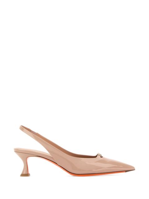 Santoni Antiqued pink leather Sabino pumps