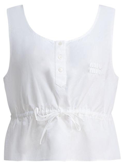 Miu Miu Miu Miu Cotton And Linen Tank Top