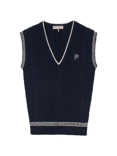 V-neck knitted vest