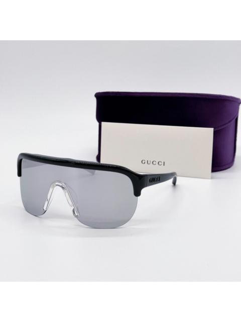 GUCCI NEW GG1645S 003 GUCCI SHIELD BLACK SILVER UNISEX SUNGLASSES
