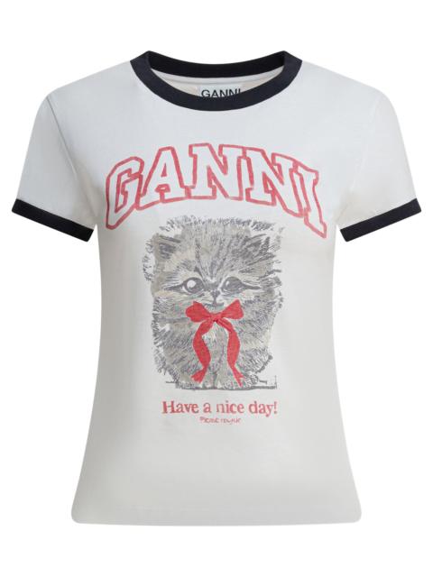 GANNI Ganni "kitty" Cotton T-shirt