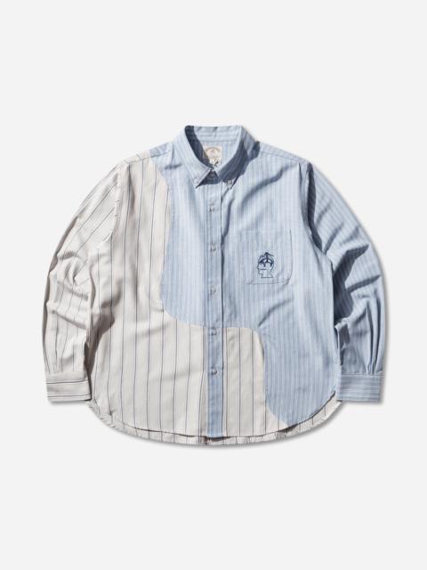 BRAIN DEAD Brooks Brothers California Panel Oxford Button Up Shirt Light Blue