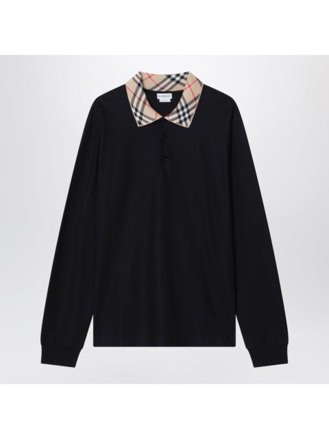 Burberry Burberry Black Long-Sleeved Cotton Polo Shirt Men