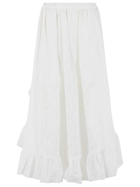 Zimmermann Zimmermann 'DAYLIGHT' Long Skirt In White Cotton Blend