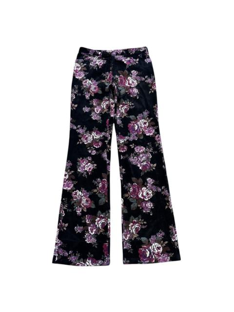 Other Designers Tornado Mart Velvet Floral Flare Pants