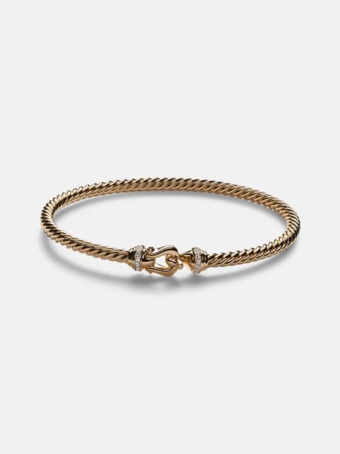DAVID YURMAN Buckle Cablespira® 18kt gold bangle with diamonds