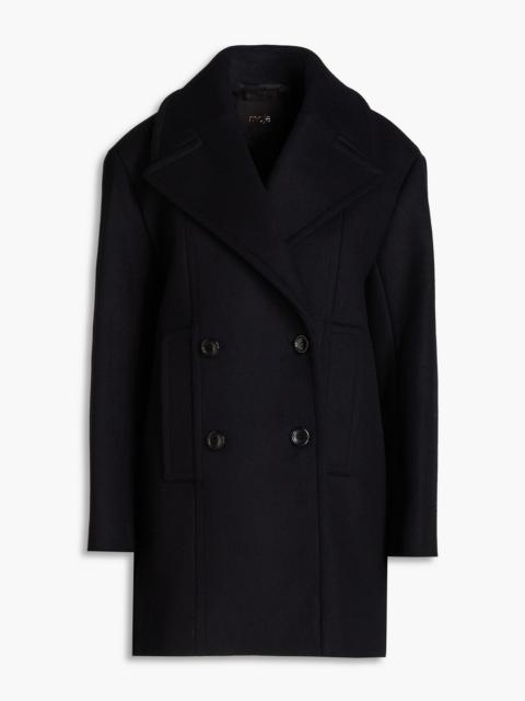 maje Double-breasted wool-blend felt coat