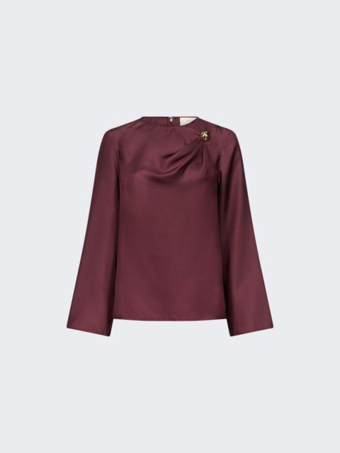 Loulou de Saison Azae Draped Blouse Prune