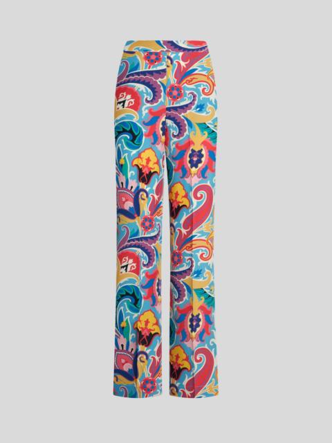 Etro SILK TROUSERS WITH FLORAL PRINT