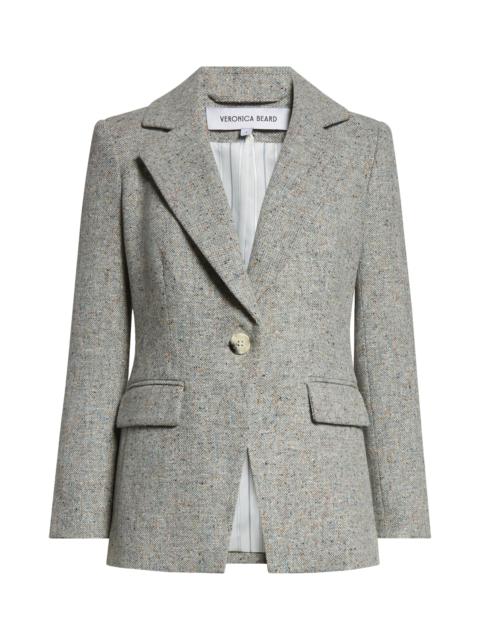 VERONICA BEARD Veronica Beard Healy Donegal Tweed Dickey Jacket in Antique Blue Melange at Nordstrom