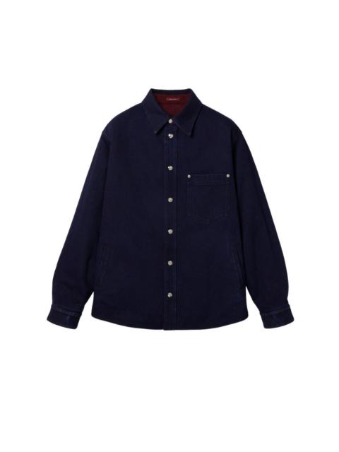 GUCCI GUCCI Reversible Blue/Red Denim And Flannel Shirt New & Auth