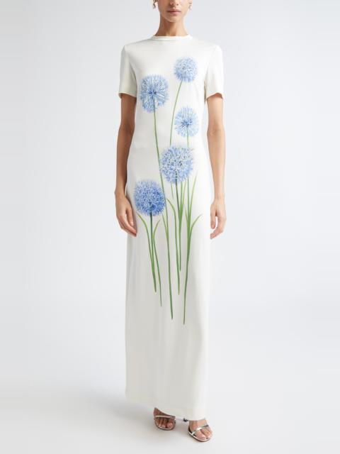 Oscar de la Renta Oscar de la Renta Allium Stretch Jersey Dress in Blue/White at Nordstrom