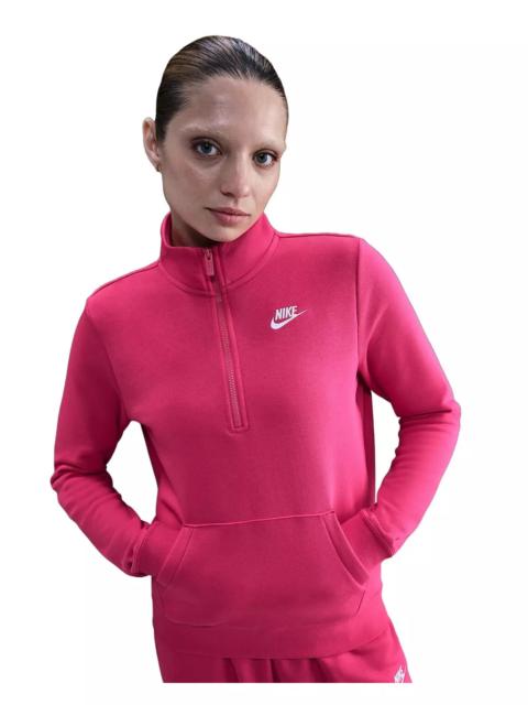 Nike Women's Sportswear Club Fleece Standard 1/2-Zip Sweatshirt -Pink