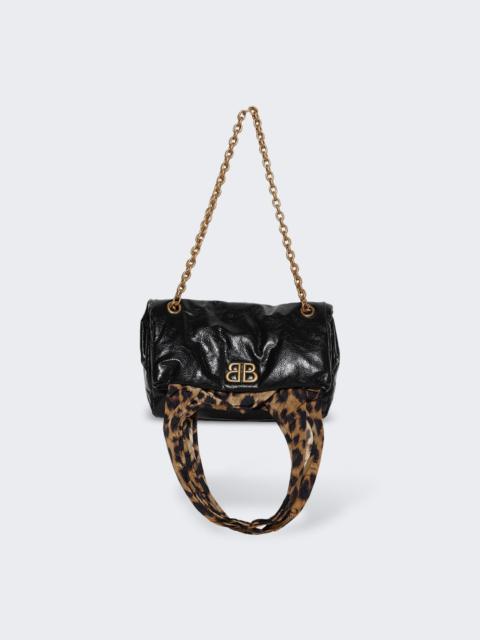 BALENCIAGA Monaco Chain Bag S Black And Leopard