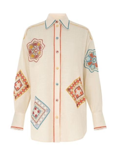 Zimmermann Ottie Doily Shirt Cream Multi