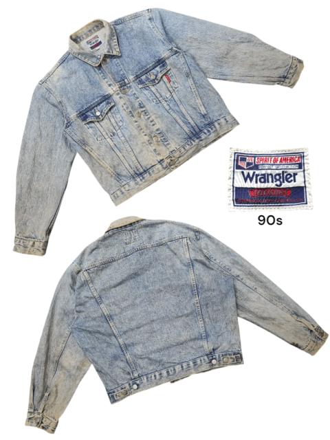 Other Designers Vintage Wrangler 90s Distressed Acid Wash Denim Jacket