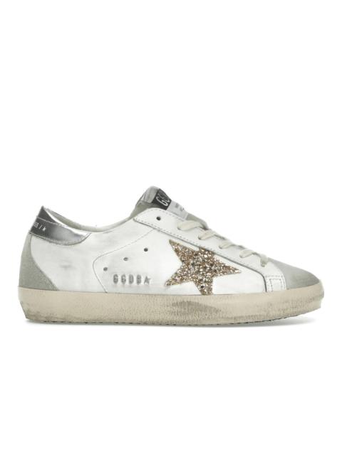 Golden Goose Golden Goose Super-Star White Ice Gray Gold Glitter (Women's)