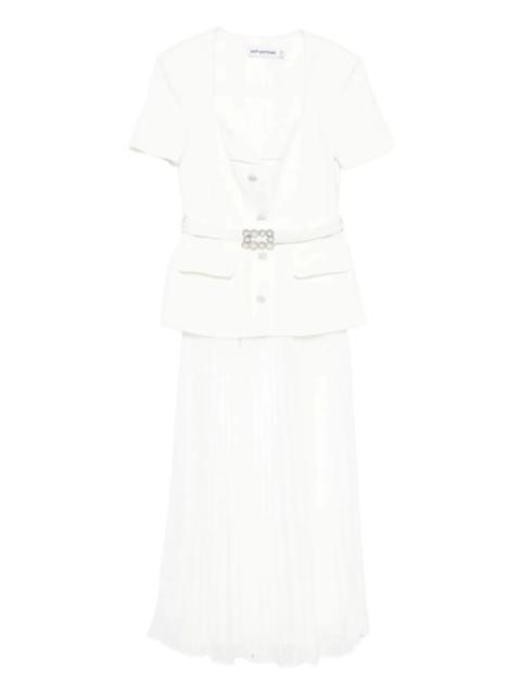 self-portrait v-neck midi dress