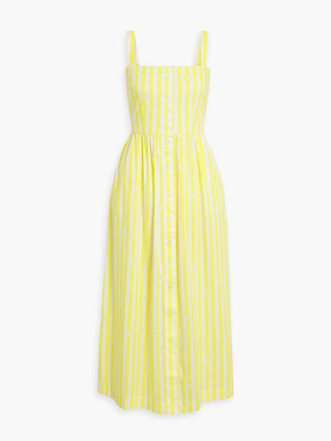 Other Designers Laura striped cotton-poplin midi dress