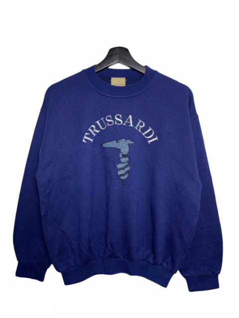 Other Designers Trussardi - Trussardi Big Logo Embroidered Crewneck Sweatshirt
