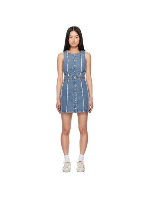 RE/DONE Blue Fray Denim Minidress
