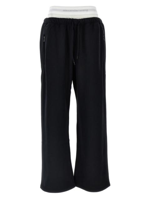 alexanderwang.t 'Wide Leg W/ Logo Elastic Exposed Brief' joggers
