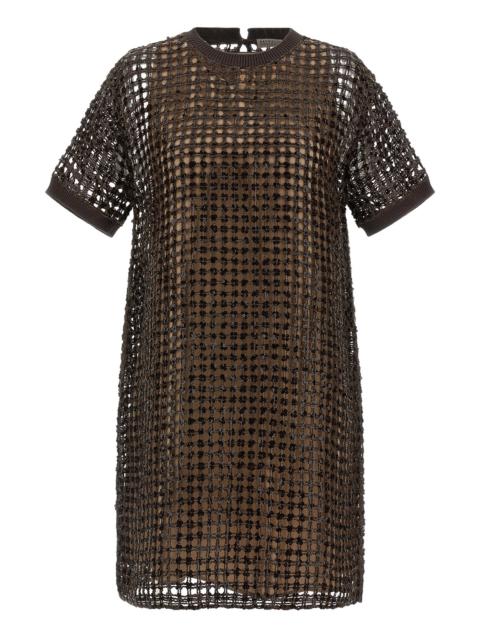 Brunello Cucinelli Sequin mesh dress