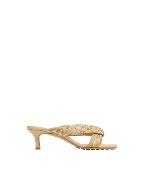 Bottega Veneta BOTTEGA VENETA Riva $1200 Macadamia 50mm Mid Heel Mules New