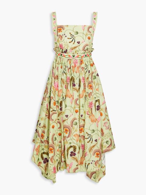 Agua by Agua Bendita Lunatus Habitat floral-print embellished cotton midi dress