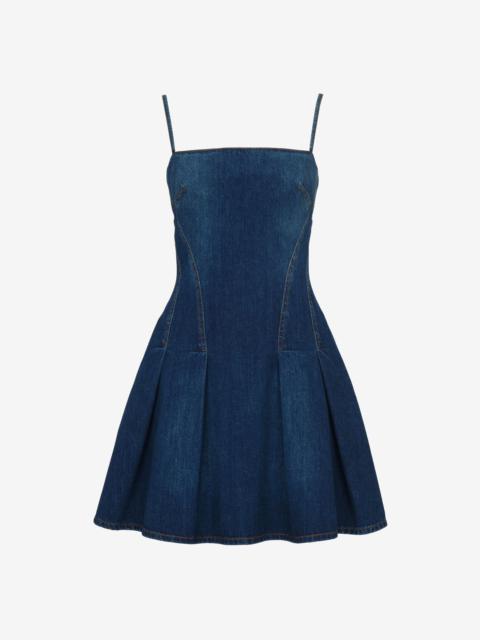 Alexander McQueen Women's Denim Mini Dress in Indigo