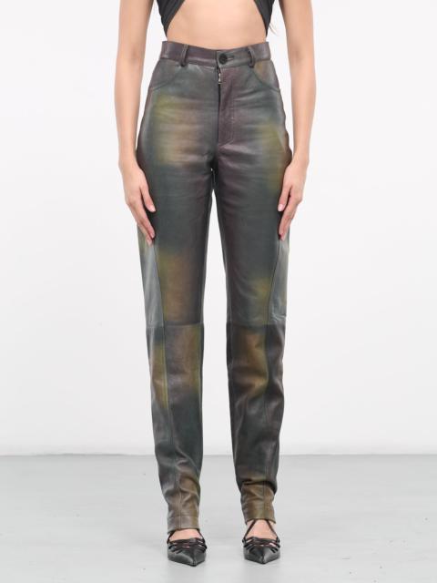 SITUATIONIST Printed Leather Pants