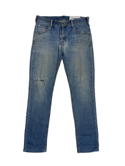 Other Designers Ships Jet Blue - Designer Japanese Brand Ships Jet Blue Distressed Denim