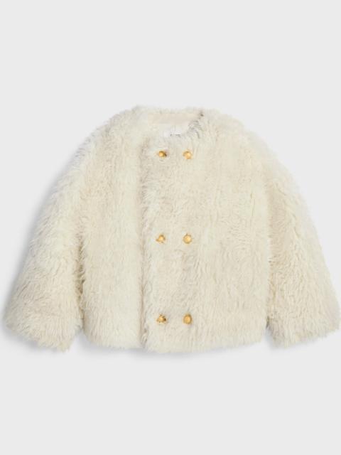 CELINE coat IN fluffy wool