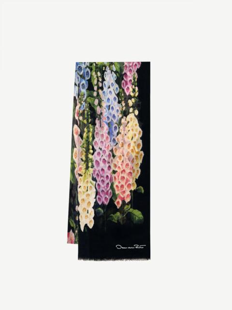 Oscar de la Renta FOXGLOVE CASHMERE-BLEND SCARF